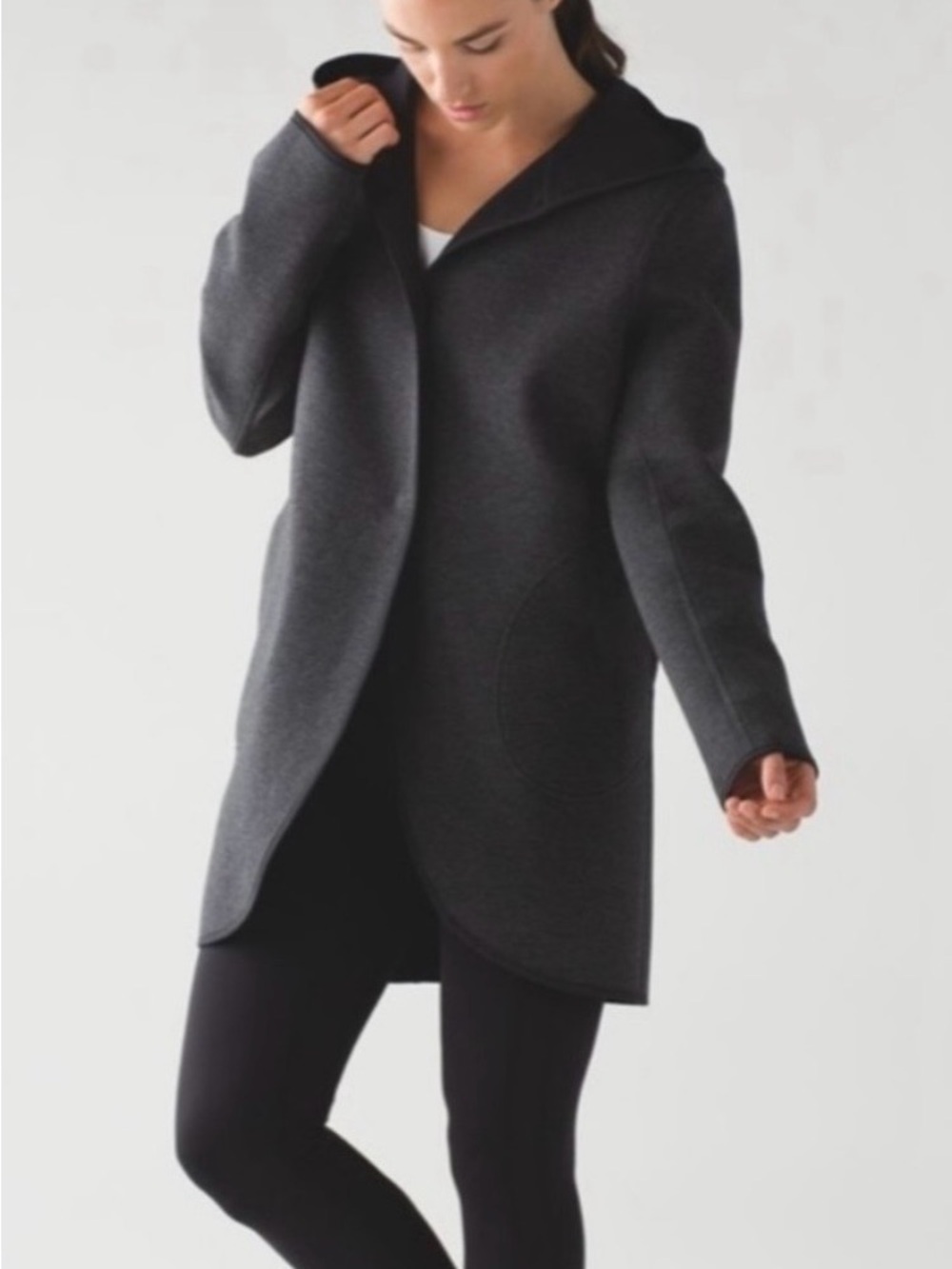 lululemon athletica Charcoal Hooded Longline Jacket